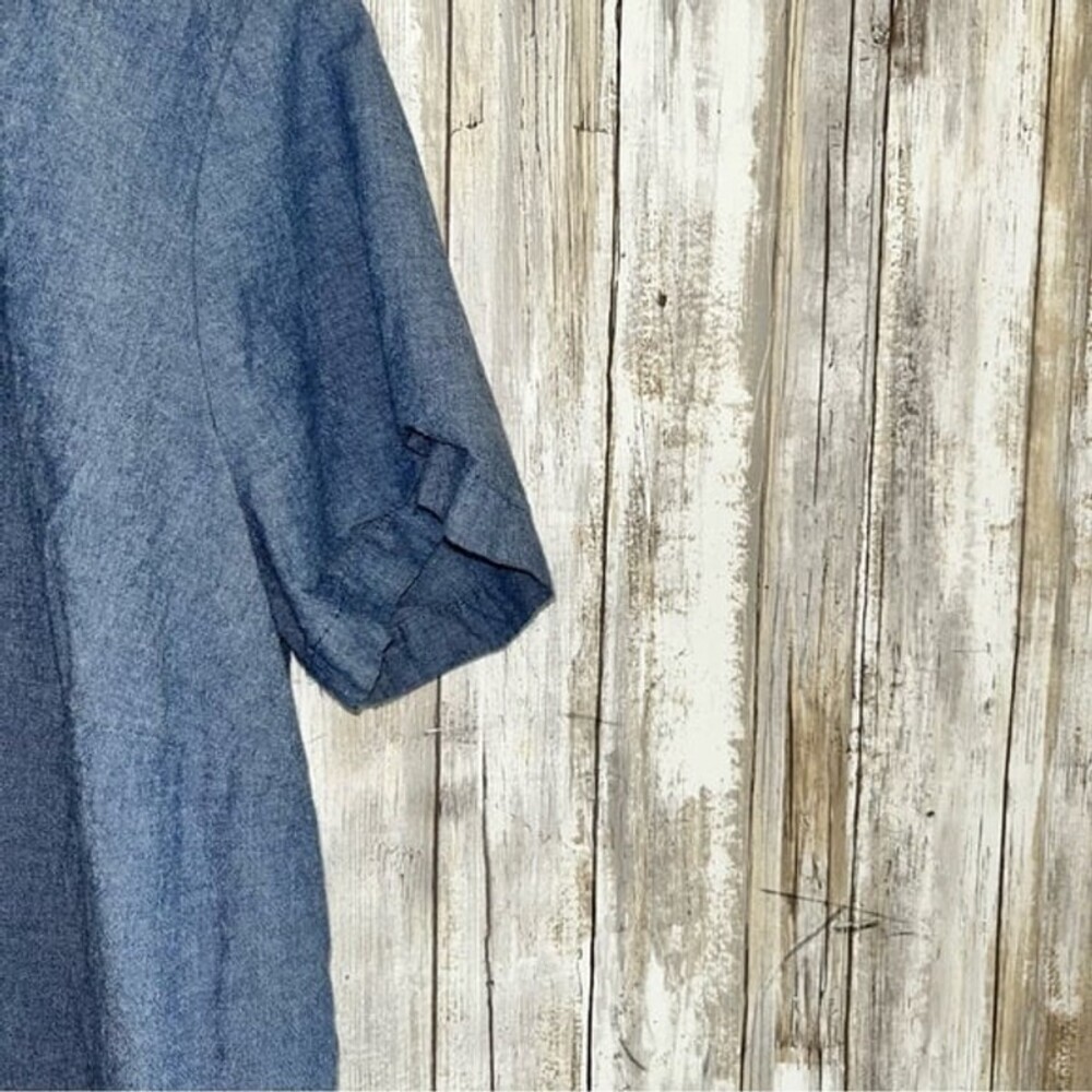 Woman Within Denim Chambray Button Down Size 14/16 - Picture 3 of 5